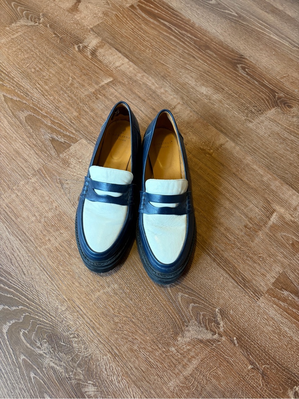 Sézane Albane Loafers, Multi Navy, Size 10 - Picture 2 of 3